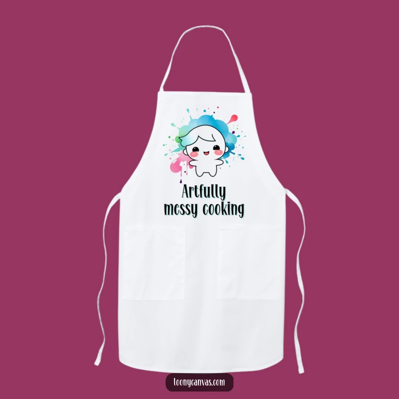 Funny Ink Splatter Character Apron: Hilarious Artist's Kitchen Wear