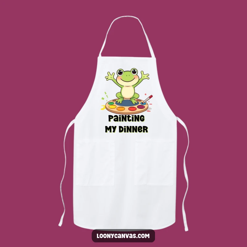 Funny Frog Paint Splash Apron - Kitchen & Art Studio Funny Gift