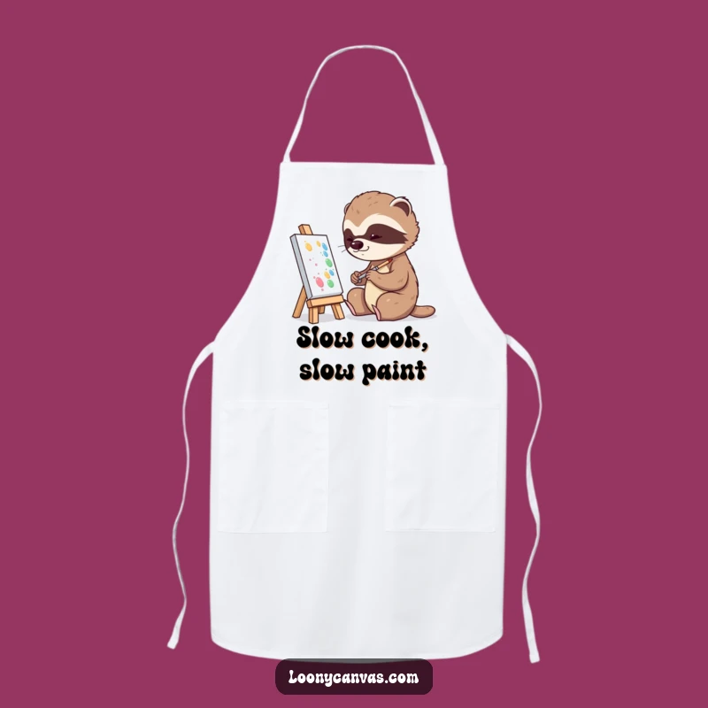 Funny Playful Sloth Painting Apron: Create Art at Your Own Pace