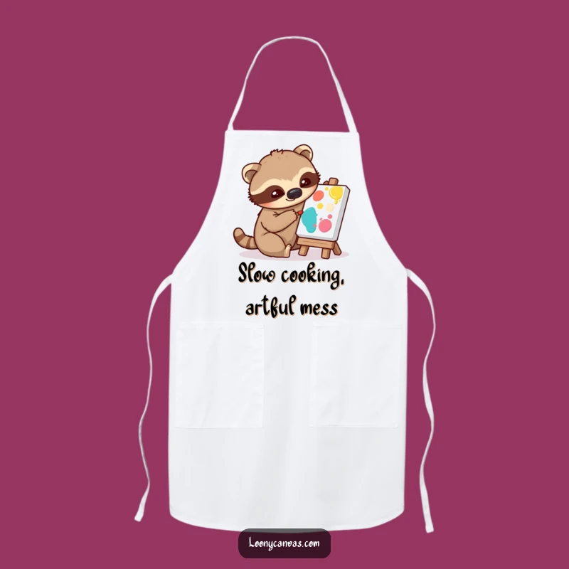 Funny Sloth Artist Apron: Paint With Patience Thanks To This Slowpoke - Hilarious Funny Gift!