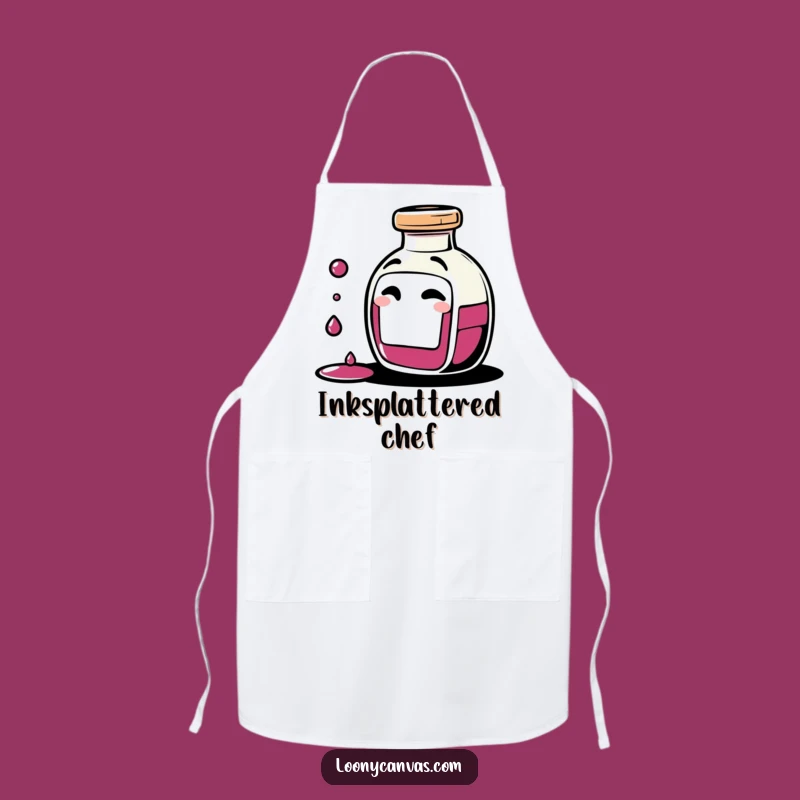 Funny Ink Bottle Apron: Giggling Character for Artistic Kitchen Creations