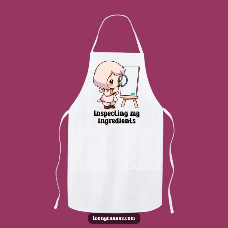 Funny Artist Apron: Curious Character Detail Study, Chef's Humorous Funny Gift