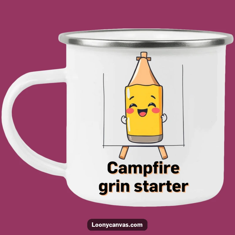 Funny Giggling Crayon Camping Mug: Sip with Artistic Smiles