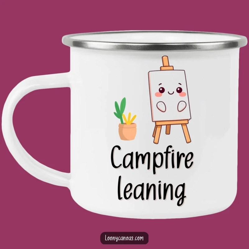 Funny Kawaii Easel Camping Mug: Fuel Your Art with Precarious Smile