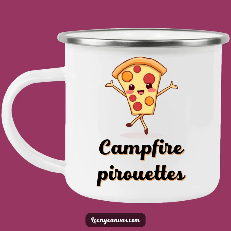 Funny Kawaii Pizza Camping Mug: Fuel Your Dance Adventures