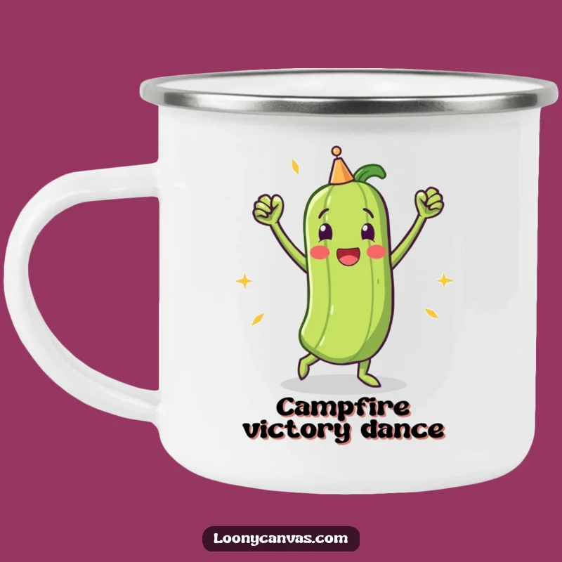 Funny Triumphant Pickle Victory Dance Camping Mug: Celebrate Outdoors