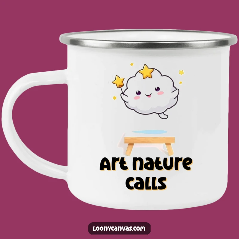 Durable Funny Kawaii Starry Cloud Camping Mug, Joyful Art Adventure Gift