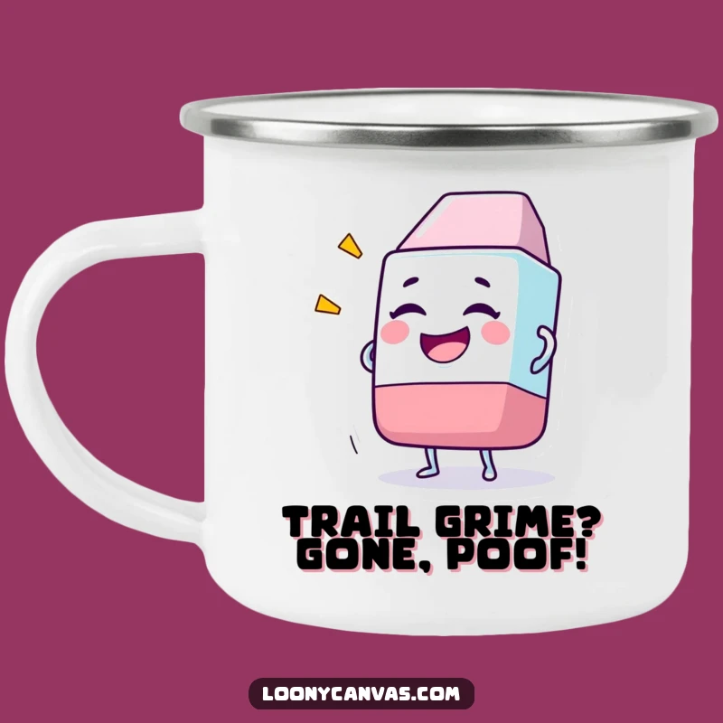 Funny Giggling Eraser Camping Mug: Adventure Fuel with a Laugh