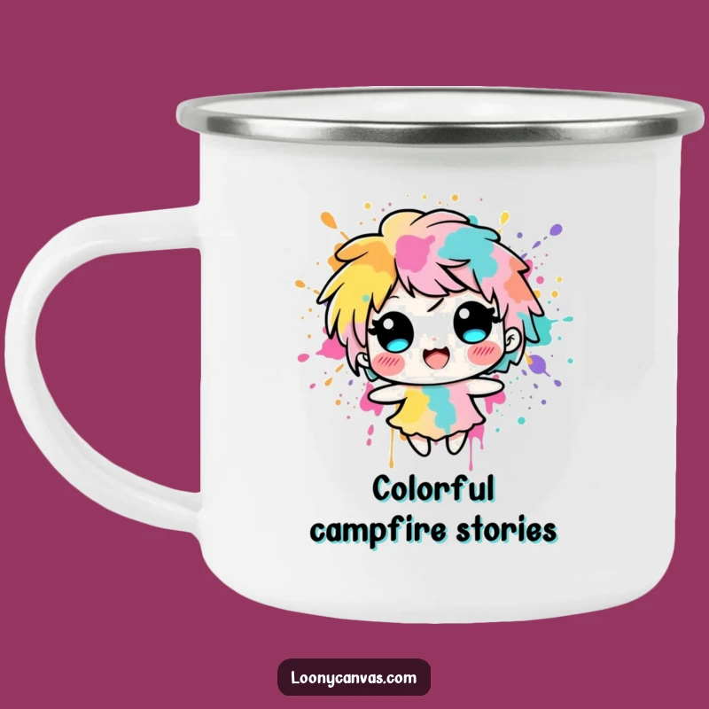 Funny Ink Blot Camping Mug: Colorful Campfire Sips
