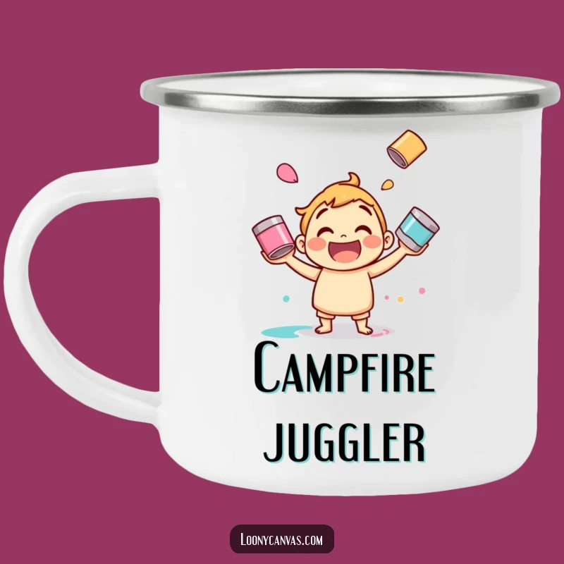 Funny Juggling Paint Camping Mug: Colorful Adventures, Your Perfect Funny Gift!