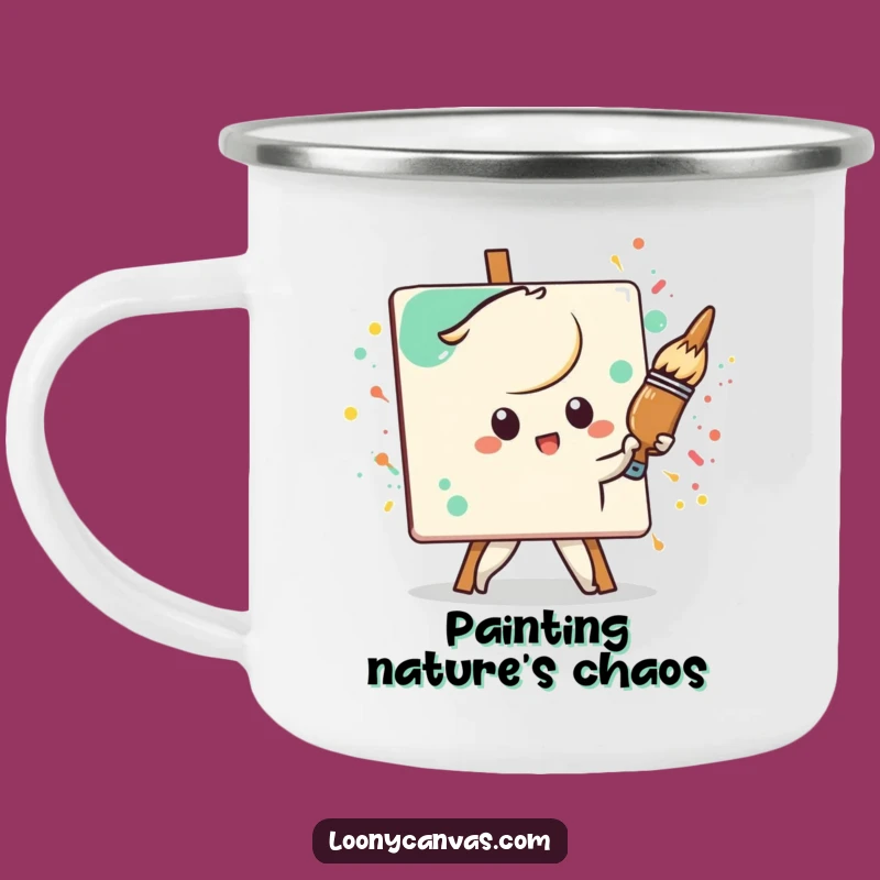 Funny Kawaii Paintbrush Camping Mug: Art and Adventure Combined