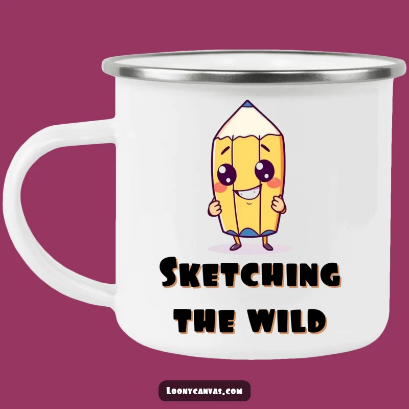 Funny Pencil Camping Mug: Cheeky Character for Inspired Outdoor Art