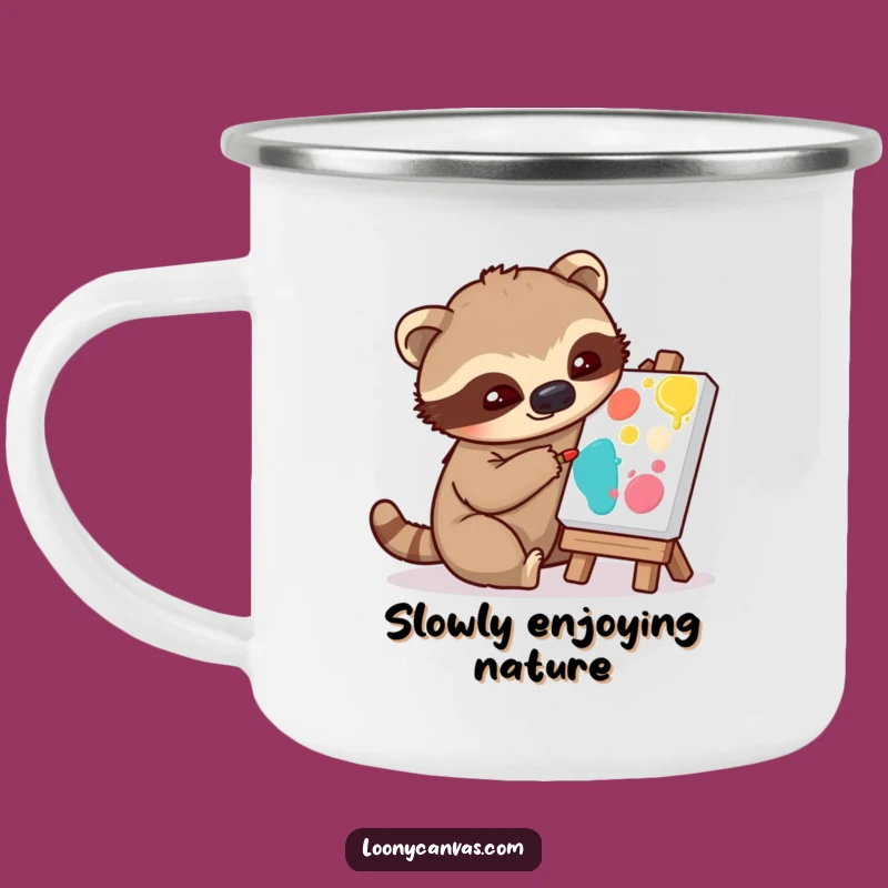 Funny Sloth Artist Campfire Mug: Sip Slow With A Masterpiece Maker - Outdoor Funny Gift!