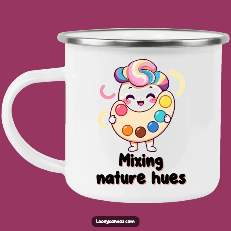 Funny Smiling Palette Camp Mug: Vibrant Colors Art Outdoor Gift