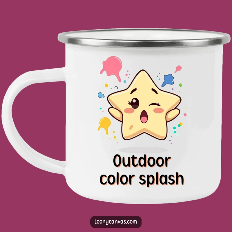 Funny Star Paint Camping Mug - Adventure with Artistic Wit