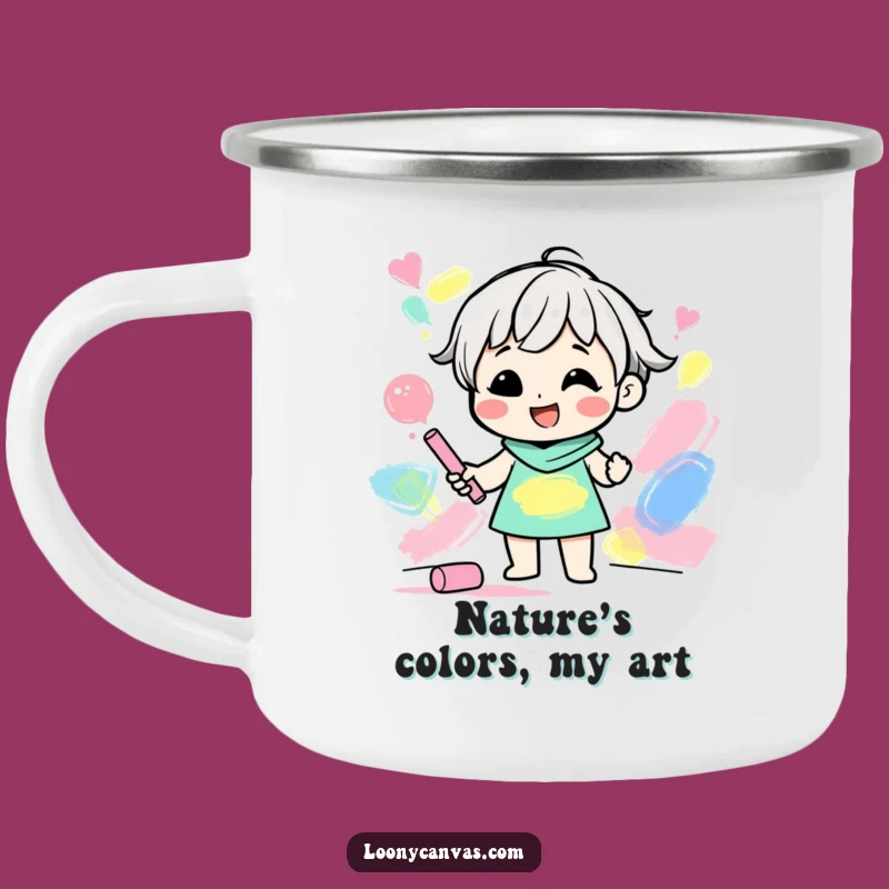 Funny Art Camp Mug: Gleeful Chalk Artist Character Abstract Fun Gift