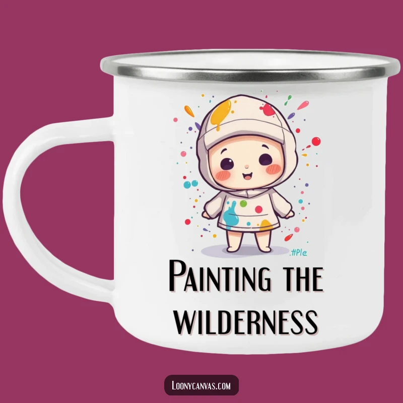 Funny Kawaii Canvas Paint Splatter Camping Mug: Durable Art Lover's Companion