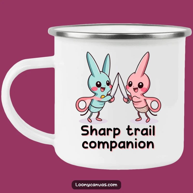 Funny Scissors Duel Camping Mug, Sharp Sips Around the Campfire