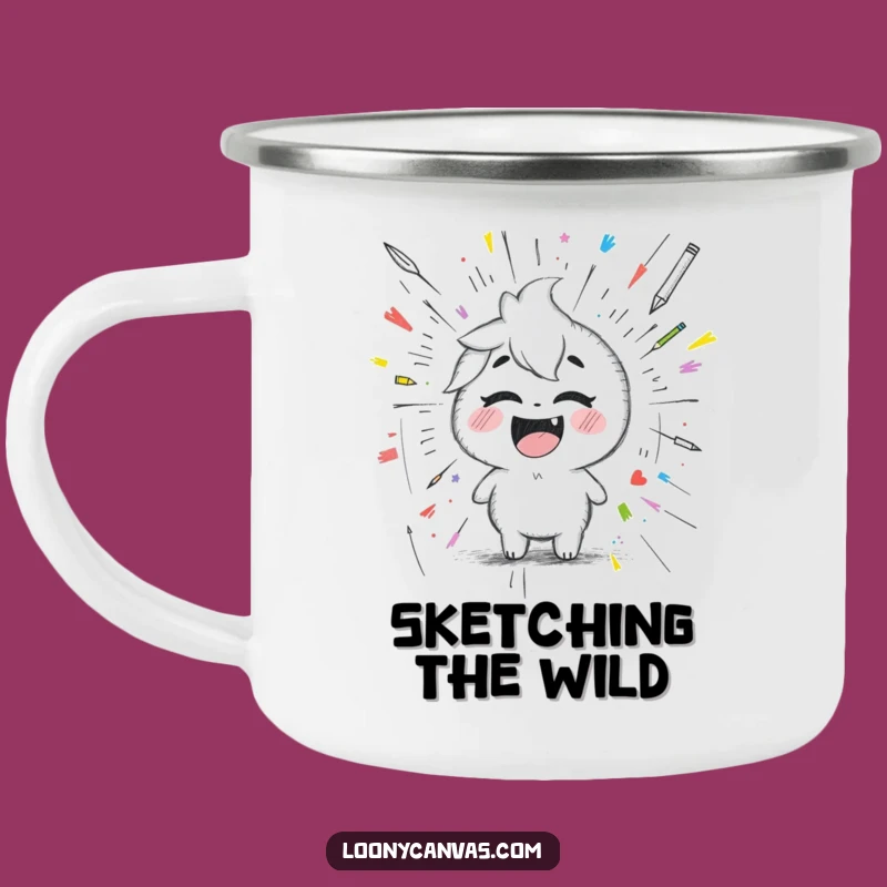 Funny Kawaii Pencil Camping Mug: Art and Adventure Combined