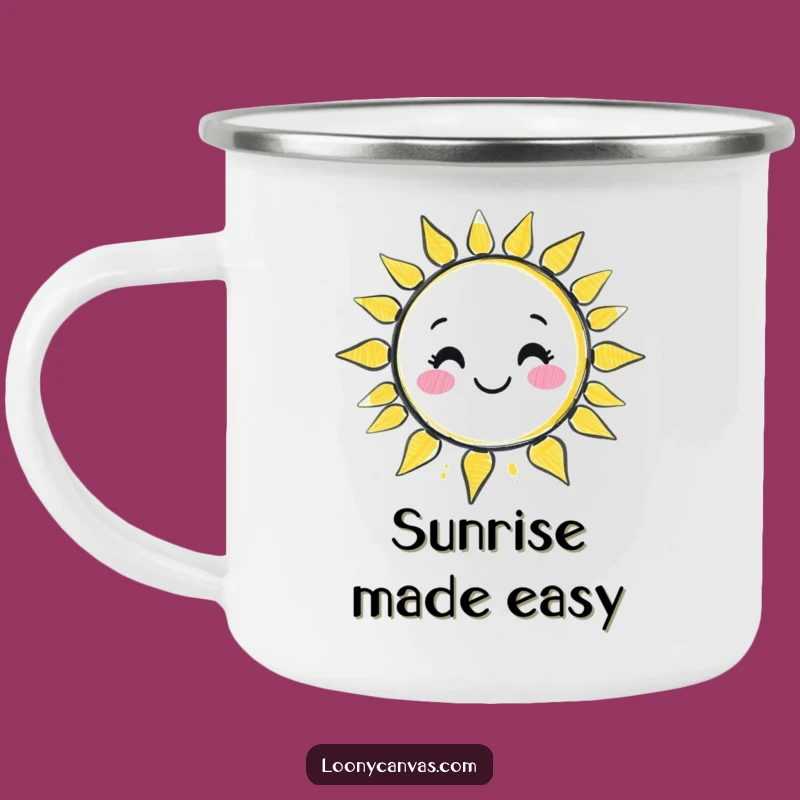 Funny Kawaii Chalk Sun Camping Mug: Durable Wobbly Art for Sunny Adventures
