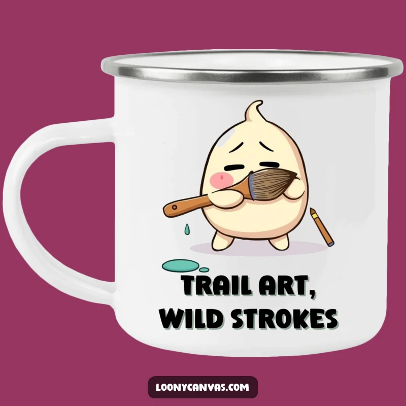 Funny Blob Paintbrush Camping Mug - Artful Adventures & Humor