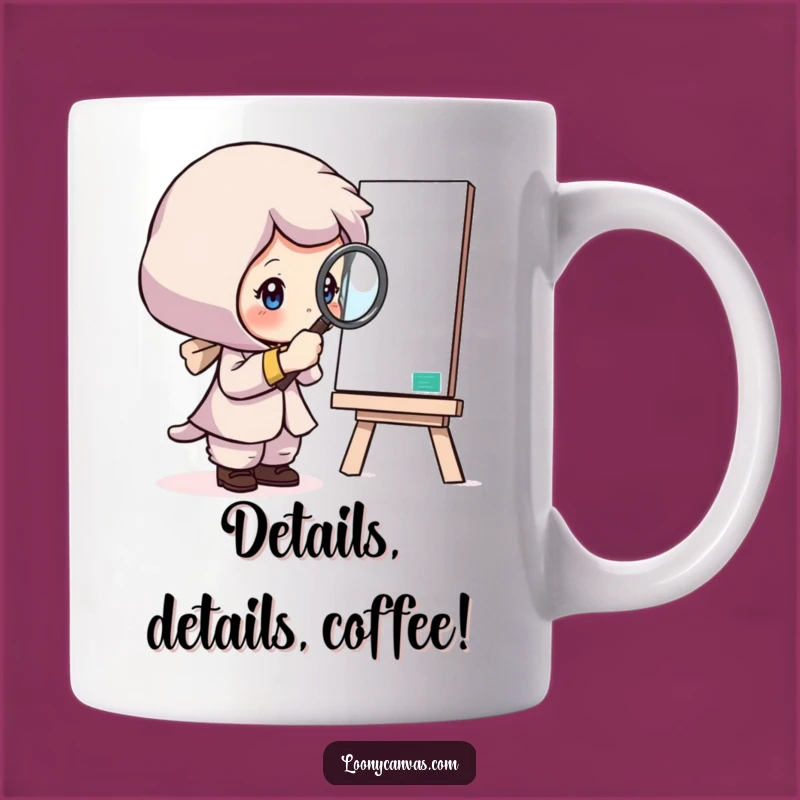 Funny Art Detective Mug: Curious Character Detail Study, Perfect Funny Gift