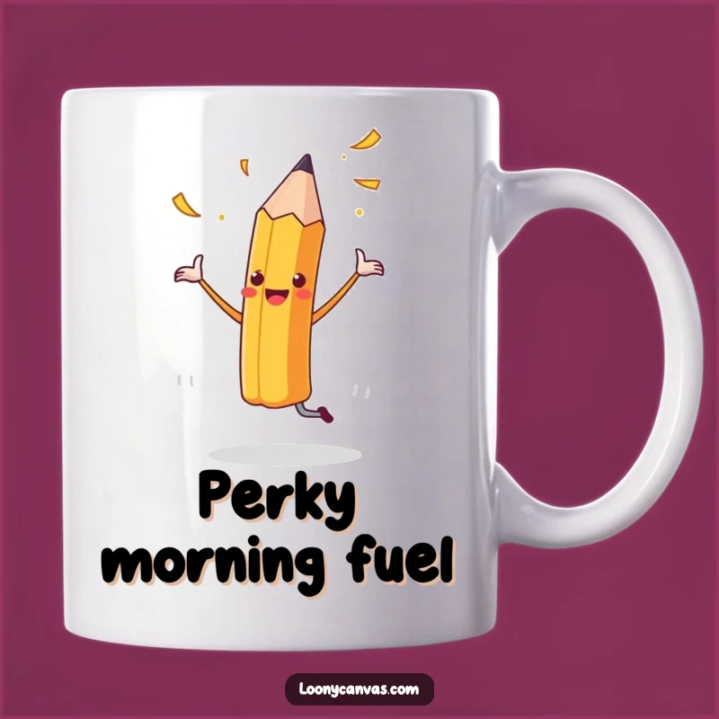 Funny Cheerful Pencil Dance Mug: Celebrate with Artful Joy