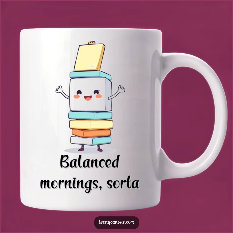 Funny Cube Artist Mug - Cheerful Canvas Balancing Humor Gift