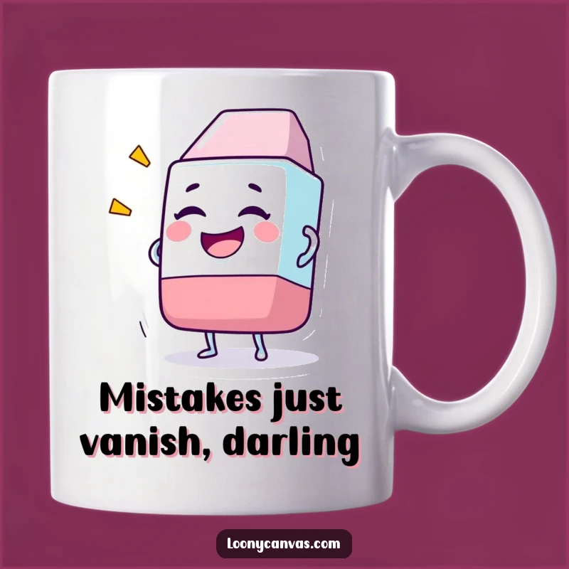 Funny Giggling Eraser Mug: Perfect Gift for Artists Who Make Big Mistakes