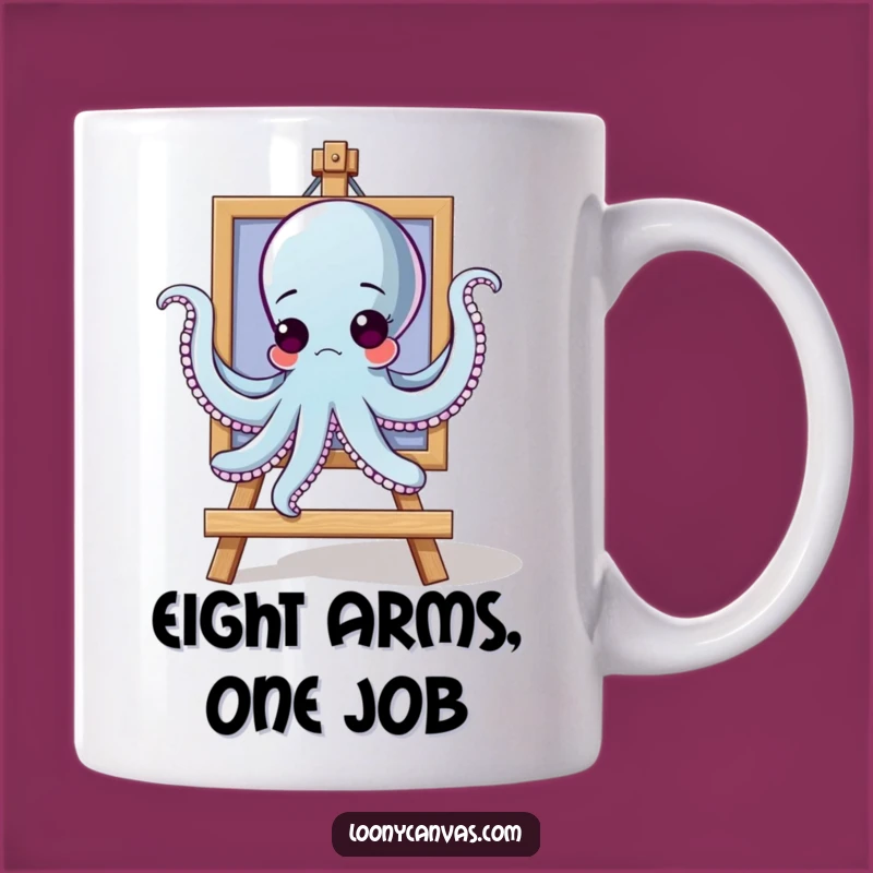 Funny Goofy Octopus Hanging Art Mug: Hilarious Decorator Gift