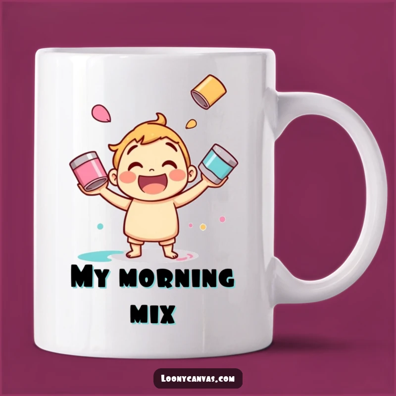 Funny Juggling Paint Mug: Jolly Artist Cup, Perfect Funny Gift for Messy Fun!