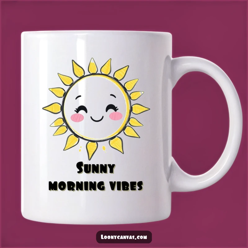 Funny Kawaii Chalk Sun Mug: Wobbly Drawing Gift for Cheerful Souls