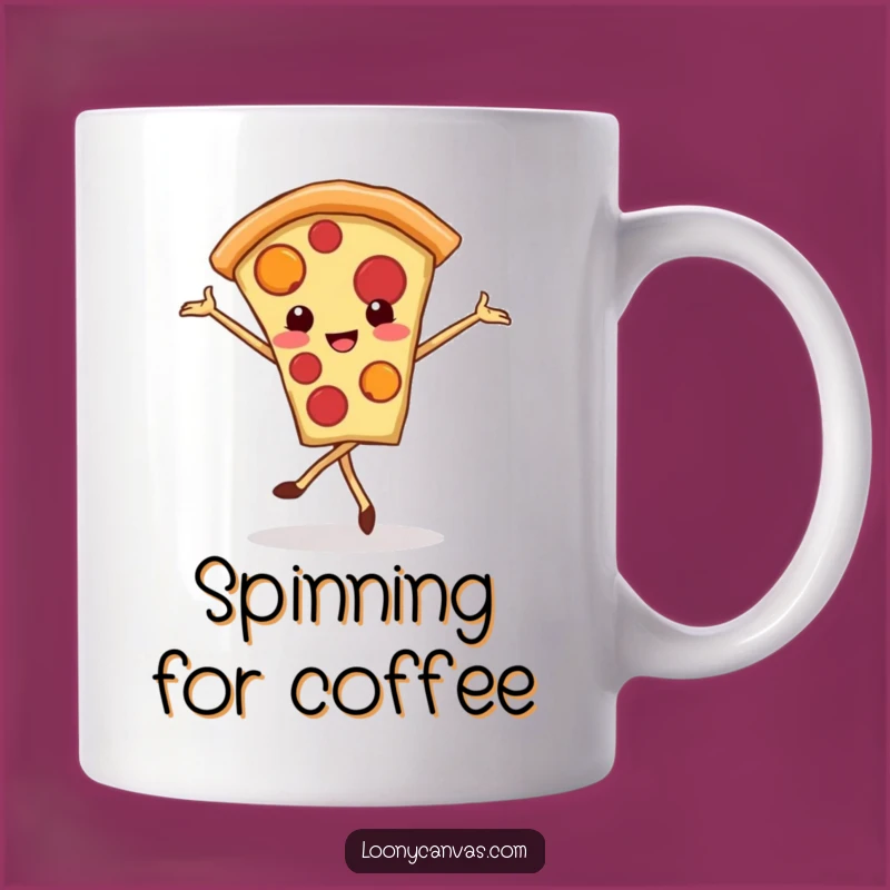 Funny Kawaii Pizza Ballet Mug: Dancing Slice For Food Lovers