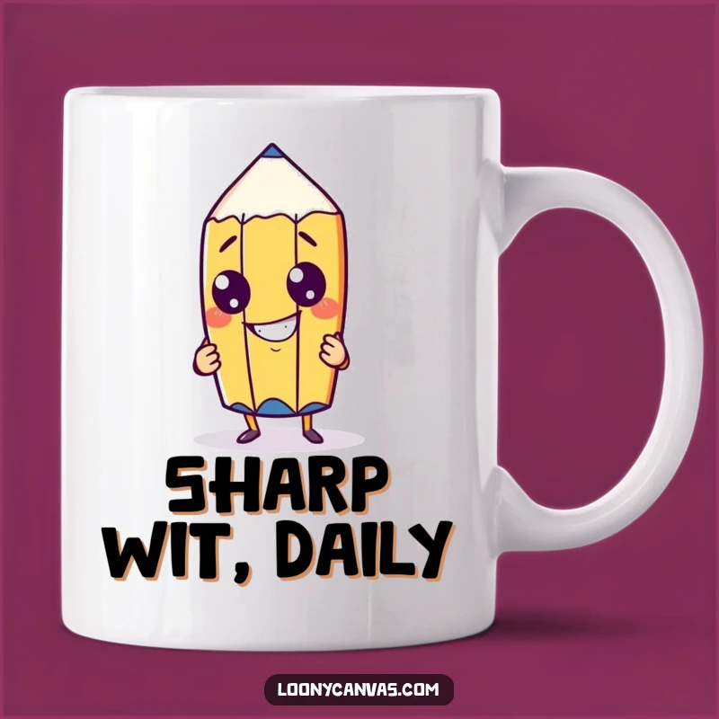 Funny Pencil Mug: Cheeky Character Drawing Itself, Perfect Artist Gift