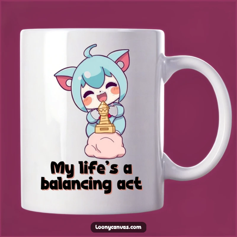 Funny Sculpture Balancing Mug: Delighted Character Art Gift for Him or Her