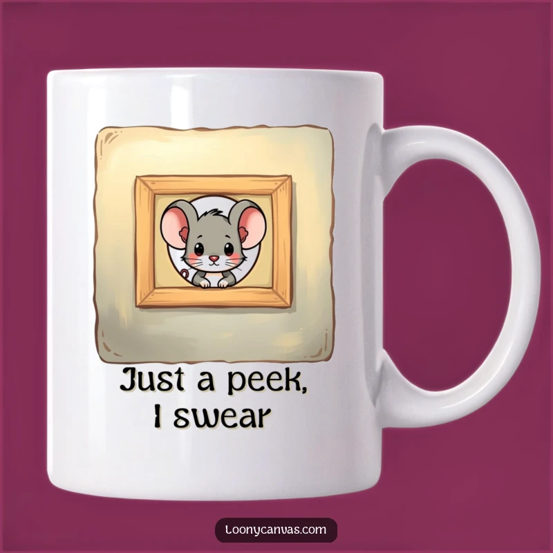 Funny Mouse Peeking Art Mug - A Whimsical & Mysterious Funny Gift for Art Lovers