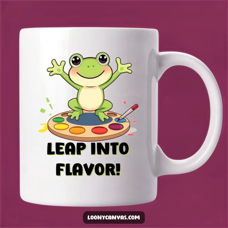Funny Frog Paint Splash Mug - Vibrant & Joyful Funny Art Gift for Creatives