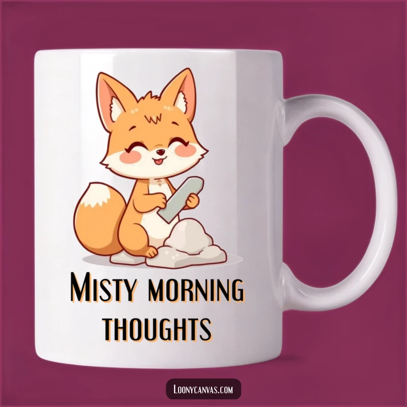 Funny Fox Sculptor Mug: Whimsical Cloud Art Gift for Dreamers