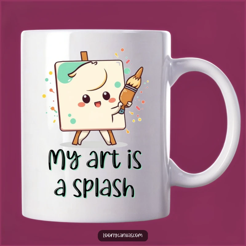 Funny Kawaii Paintbrush Mug: Hilarious Art Gift for Creative Souls