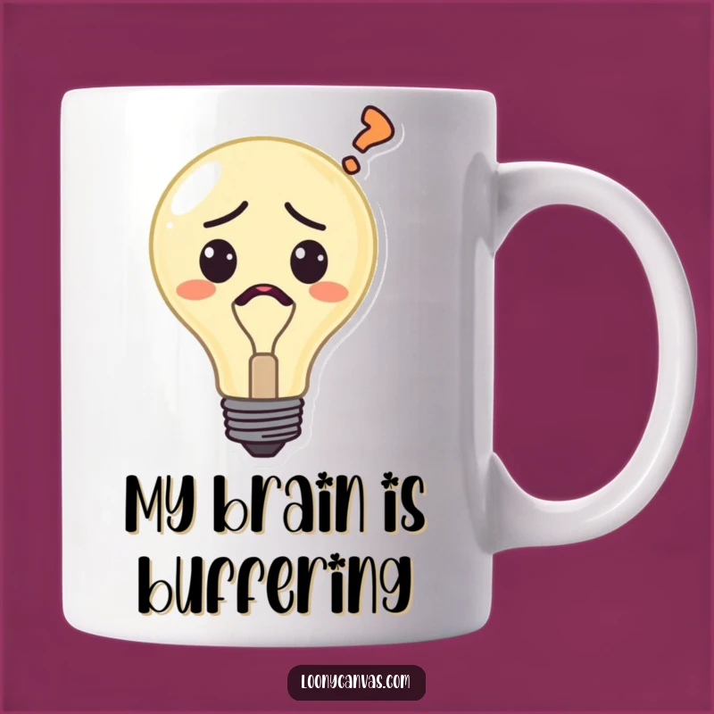 Funny Confused Lightbulb Mug - A Bright Idea Gift for the Puzzled Thinker