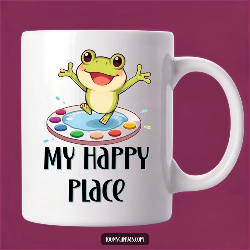 Funny Frog Artist Mug: Joyful Amphibian Painter, Perfect Funny Gift for Art Lovers!