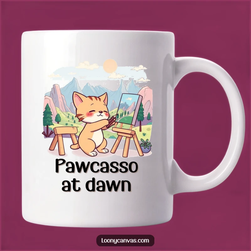 Funny Cat Artist Mug: Surreal Painter Kitty, Perfect Funny Gift for Art Lovers