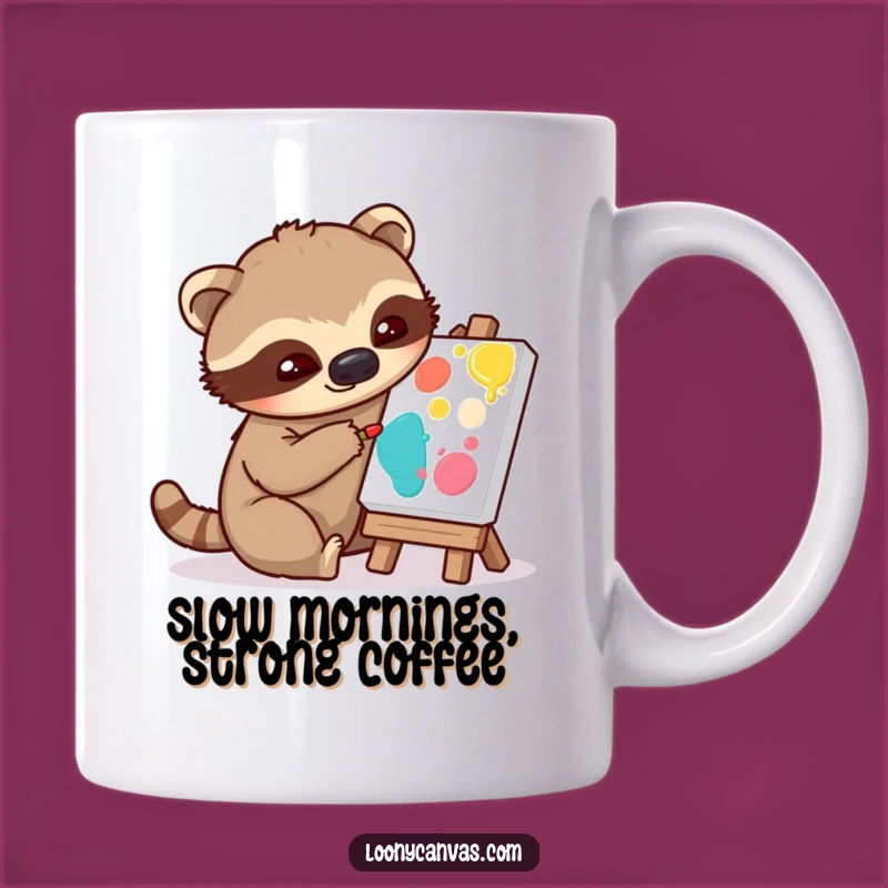Funny Sloth Artist Mug: Slow And Steady Painting Fun - Perfect Funny Gift!
