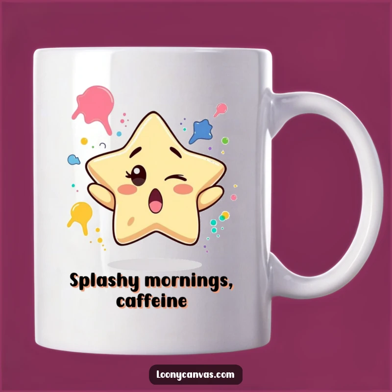 Funny Star Painter Mug - Winking Star Juggling Paint Humor Gift