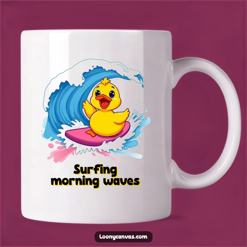 Funny Kawaii Surfing Ducky Mug - Paint Wave Fun, Perfect Artistic Humorous Gift