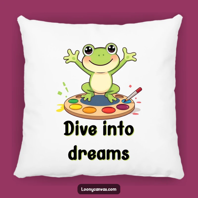 Funny Frog Paint Splash Pillow - Comfy & Colorful Funny Home Decor Gift