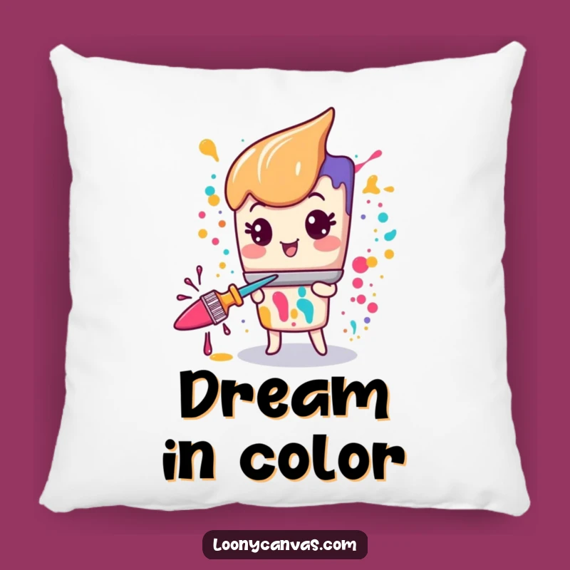 Cozy Funny Kawaii Paintbrush Pillow: Manic Art Comfort & Style Gift