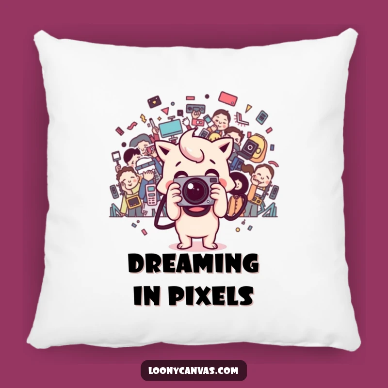Funny Kawaii Camera Pillow: Comfy Chaos For Your Den