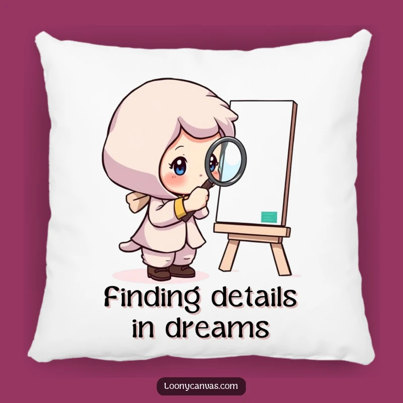 Funny Investigator Pillow: Curious Character Comfort, Cozy Art Lover's Funny Gift