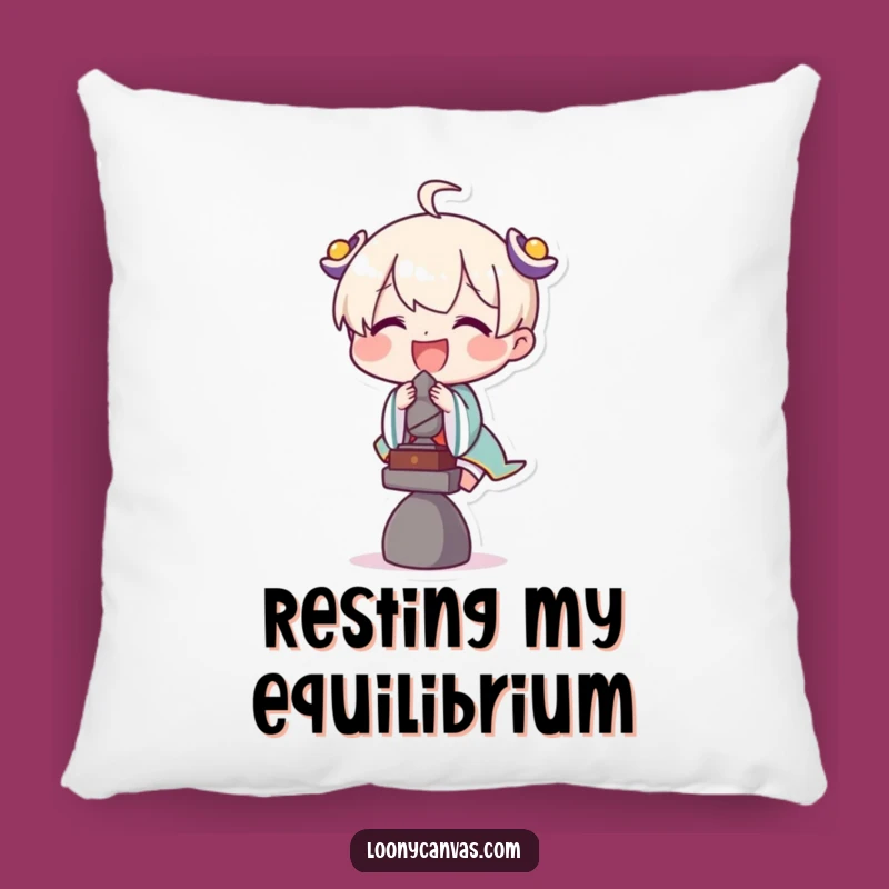 Funny Balance Pillow: Delighted Artist's Touch, Cozy Humorous Gift